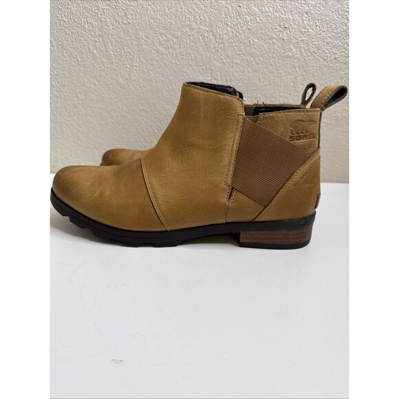 Sorel Women's Emelie Chelsea Boot Waterproof Light Leather Brown size 10.5 Women - Picture 3 of 13
